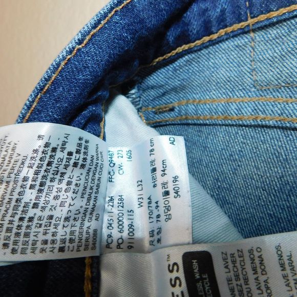 Levi's Premium 511 Big E Casual Denim Blue 5 Pocket Faded Jeans Size 31x32 - Picture 5 of 12